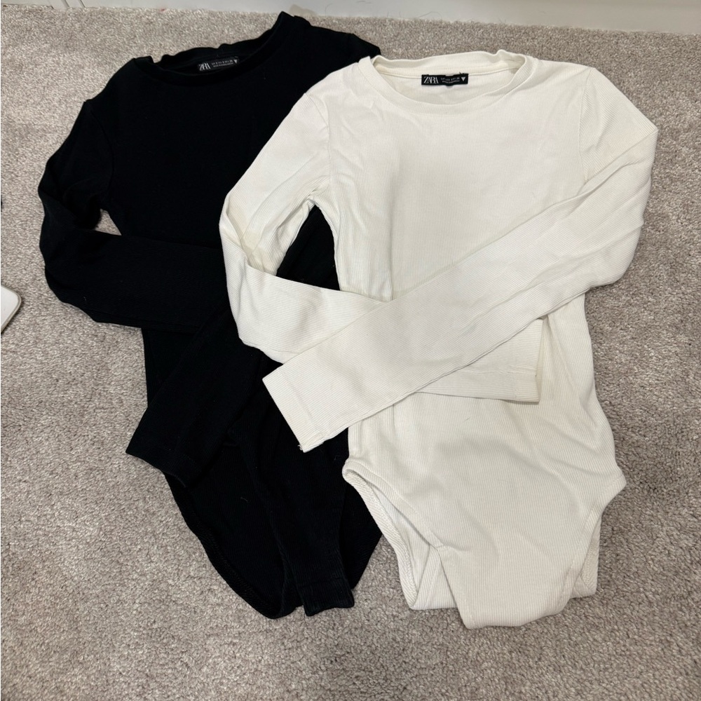 ZARA Long sleeve Crewneck Bodysuits (set of 2)